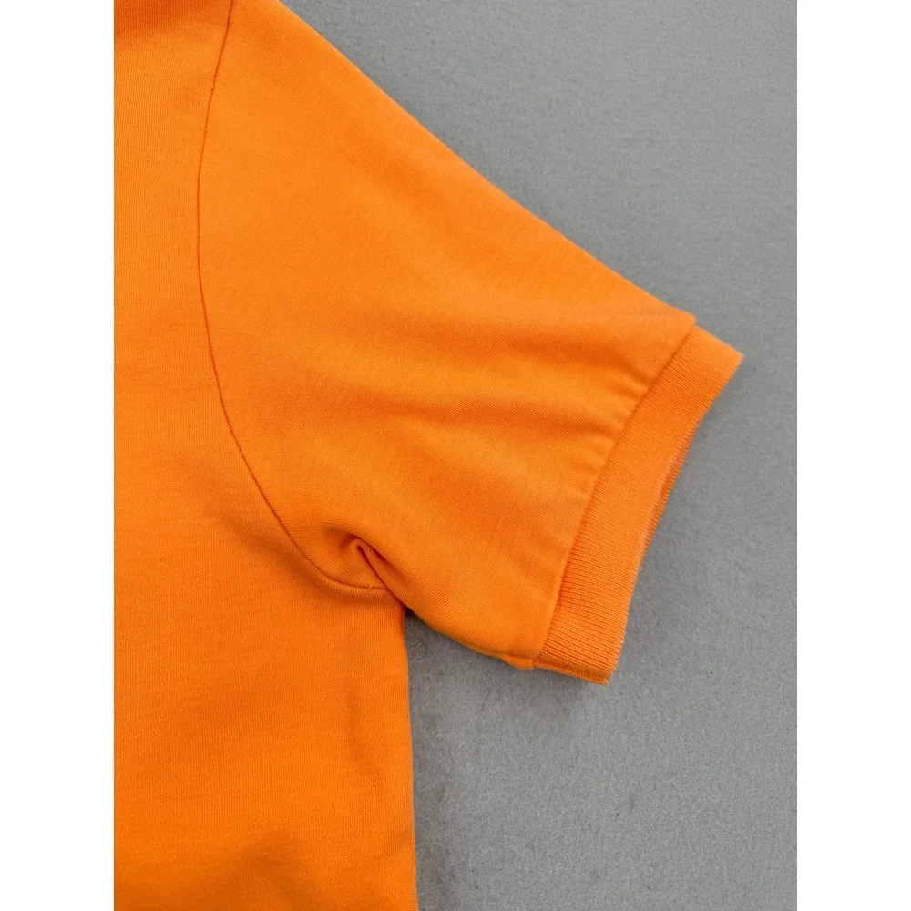 Polo Ralph Lauren Mens M Short Sleeve Pique Cotton Polo Orange Casual Preppy Ivy